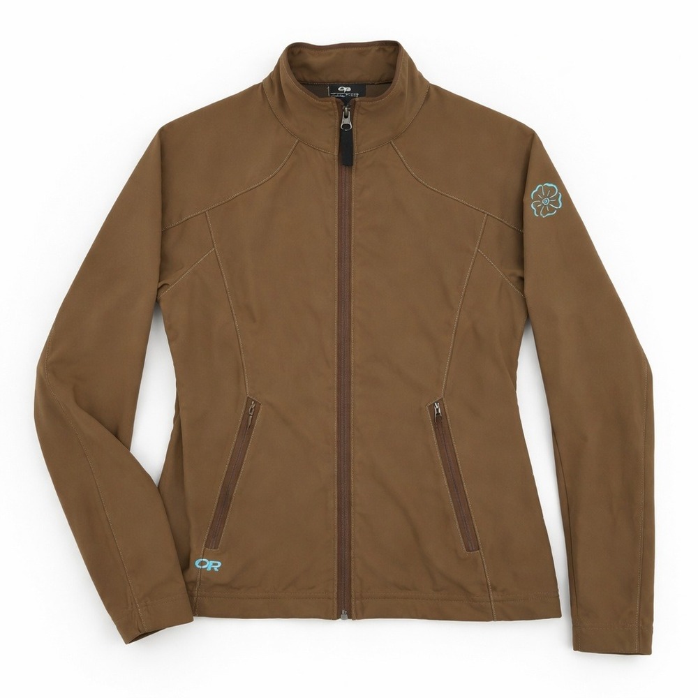 Outdoor Research Softshell Full Zip Jacket Womens Size M Brown Hiking Gorpcore
